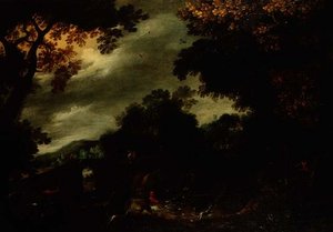 Chasse au cerf dans un paysage boisé