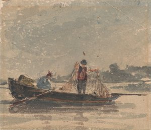 Pêcheurs tirant un filet - David Cox