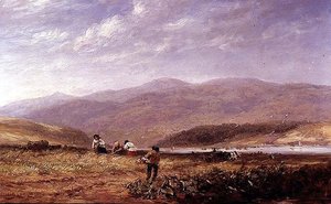 Faneurs dans un paysage gallois