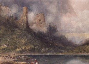 Voyageurs à Longstone sur la Wye - David Cox