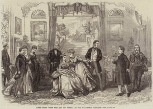 Scène de New Men and Old Acres, au Haymarket Theatre