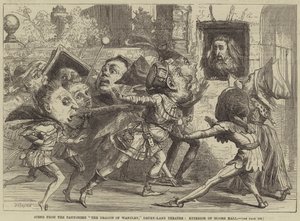 Scène de la pantomime Le Dragon de Wantley, Théâtre de Drury-Lane, Extérieur de Moore Hall