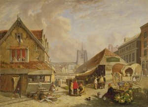 Le vieux marché aux poissons, Norwich, 1825 - David Hodgson