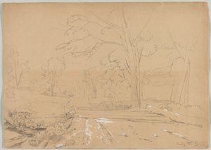 Paysage avec homme pêchant, Conway, New Hampshire, 1851 - David Johnson
