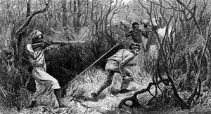 Embuscade Manyema, Afrique centrale, gravure des Derniers journaux de David Livingstone - David Livingstone