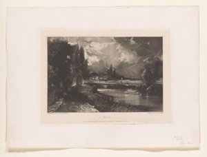 Paysage avec un moulin à eau