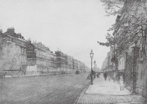 Londres : Portland Place (lithographie en couleur)