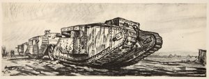 Une ligne de chars, illustration de 