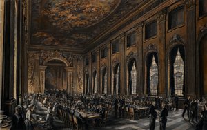 Officiers dînant dans la salle peinte (à l