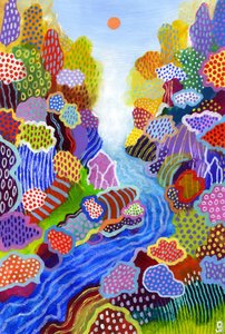 Floating World 3, 2023 (acrylique et pastel à l
