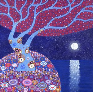 Lune de minuit, 2016 (acrylique sur toile) - David Newton