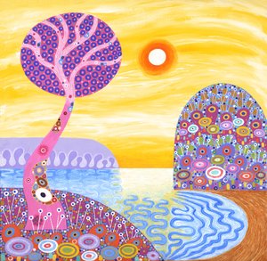 Sunset Cove, 2016 (acrylique sur toile) - David Newton