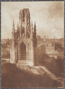 Monument Scott, Édimbourg, pendant la construction, 1840-44