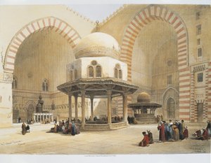 Égypte - 19e siècle - Le Caire - Mosquée du Sultan Hassan - Cour - Gravure de David Roberts - David Roberts