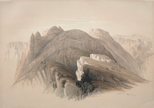 Gebil Hor. Mont Hor, depuis les falaises entourant Petra, 1839