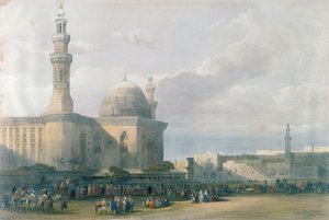 Mosquée du Sultan Hasan depuis la grande place de Rumeyleh, Le Caire, d