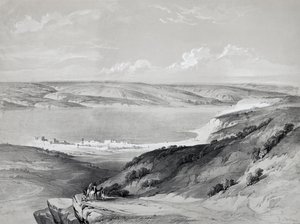 Mer de Galilée, du Voyage en Terre Sainte, lithographie par David Roberts - David Roberts