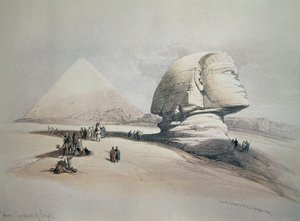 Sphinx à Gizeh. Lithographie - David Roberts