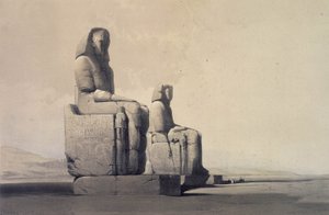 Statues à Thèbes, Égypte, c1845