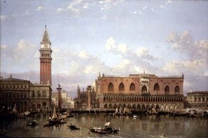 Le Palais des Doges, Venise, depuis le Bacino di San Marco - David Roberts