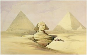 Le Grand Sphinx et les Pyramides de Gizeh, Égypte, vers 1845 - David Roberts