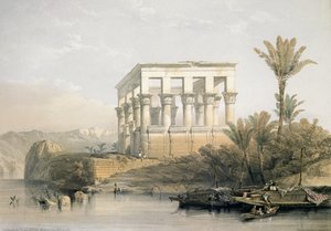 Le temple hypaethral à Philae, appelé le Lit du Pharaon, gravé par Louis Haghe, pub. en 1843