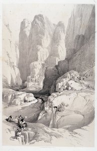 Le Théâtre (entrée de Petra), dessin réalisé le 10/03/1839 dans « La Terre Sainte », Londres 1849
