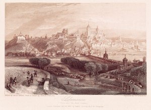 Vue de Salamanque, Espagne, réalisée par David Robert (1796-1864) lors de son voyage en 1837