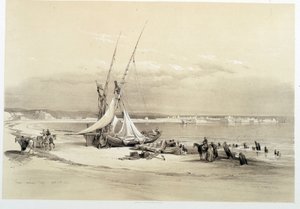 Vue de la ville de Tyr (Tyr) au Liban, dessin réalisé le 27/04/1839 dans « La Terre Sainte », Londres 1849