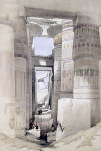 Vue à travers la salle des colonnes, Karnak, d