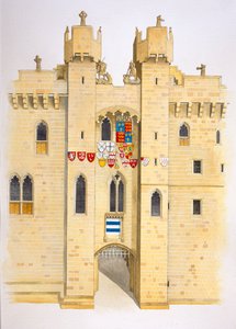 Porte du Château de Hylton, Sunderland, Tyne and Wear, 15e siècle vers 2005