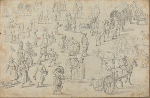 Études de figures de marché - David Teniers the Younger