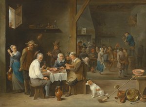 Le dîner au jambon - David Teniers the Younger