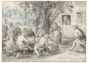 Paysans festifs, soldats et prostituées