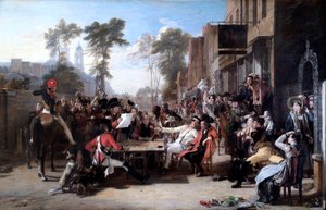 Les pensionnaires de Chelsea lisant la dépêche de Waterloo