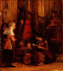 Sept figures dans une église