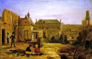 Soldats dans les ruines du château de Hougoumont, Waterloo