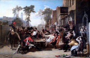 Les pensionnaires de Chelsea lisant la dépêche de Waterloo