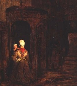 Femme avec un Bébé à Genoux au Confessionnal