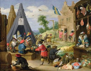 Un campement de singes