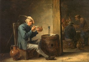 Paysans fumant à l