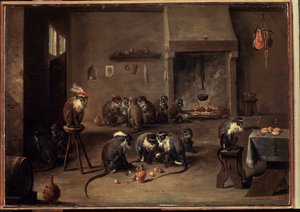 Singes dans la cuisine