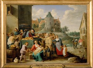 Les sept actes de miséricorde - Nourrir les affamés ... - David the Younger Teniers