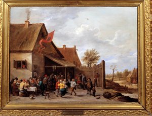 La foire. Peinture par David Teniers II le jeune (1610-1690) 17ème siècle Montpellier, Musée Fabre