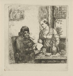 Intérieur avec homme et femme