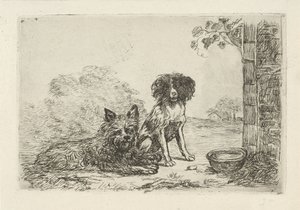 Deux chiens - David van der Kellen