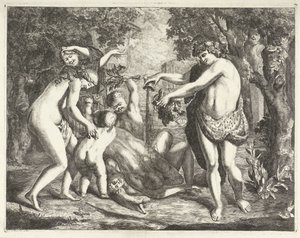 Paysage avec bacchanale, avec Bacchus - David van der Plas