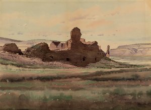 Ruine de Pueblo Bonito, Chaco Canyon, Nouveau Mexique - De Lancey Gill