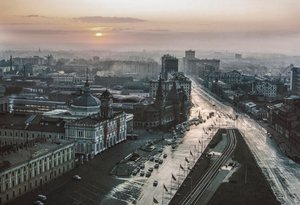 URSS Moscou Place du Komsomol, gares de Leningrad et de Yaroslavl