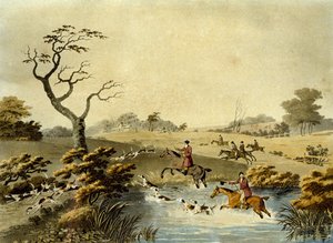 Midi, chasse au renard, gravé par J.H. Clarke et F. Jeakes